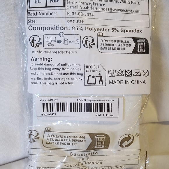 Los Angeles 1988 White and Purple Ladies Crew Socks❗❗5/$25❗❗ - Picture 2 of 2